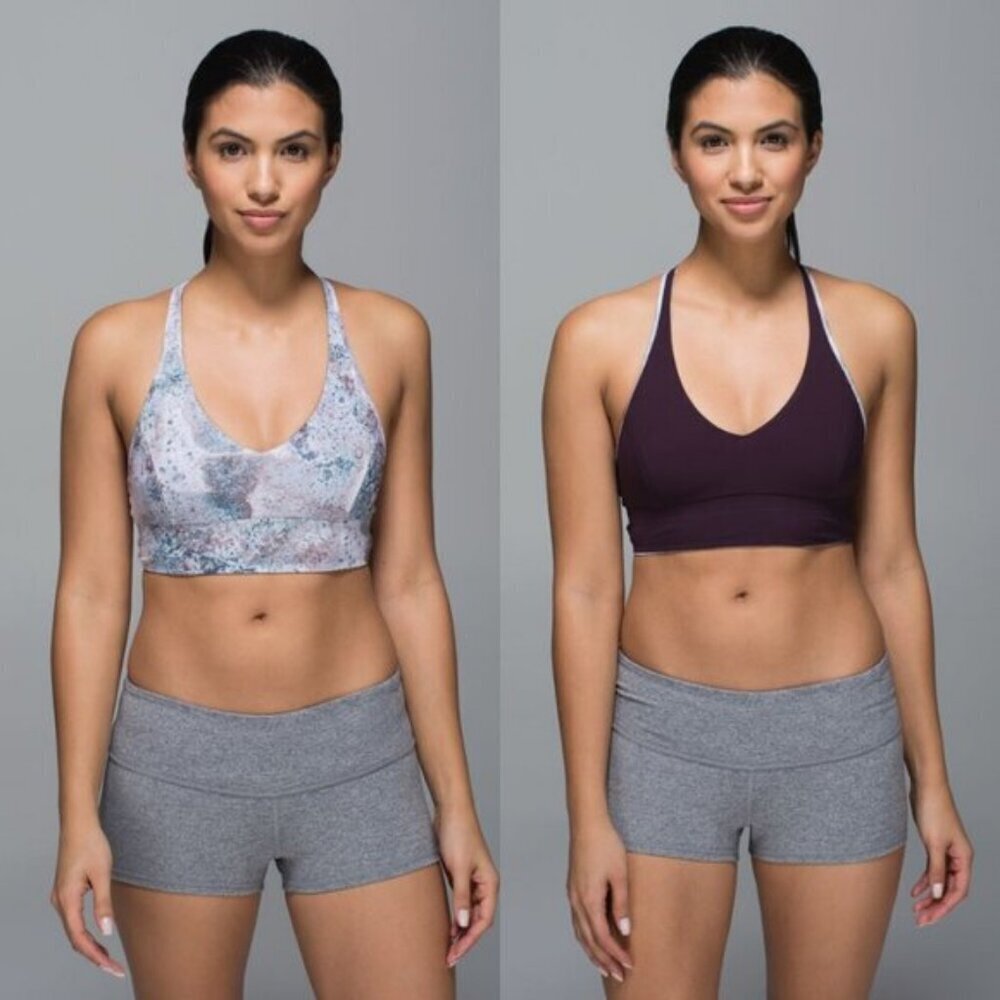 Lululemon Retreat Bra In Sugar Crush Multi / Black Cherry Size 4